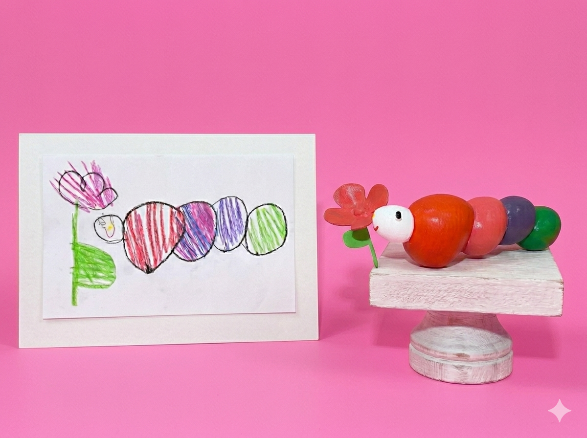 Drawing to 3D caterpillar